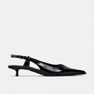 Zara Black Slingback Heels